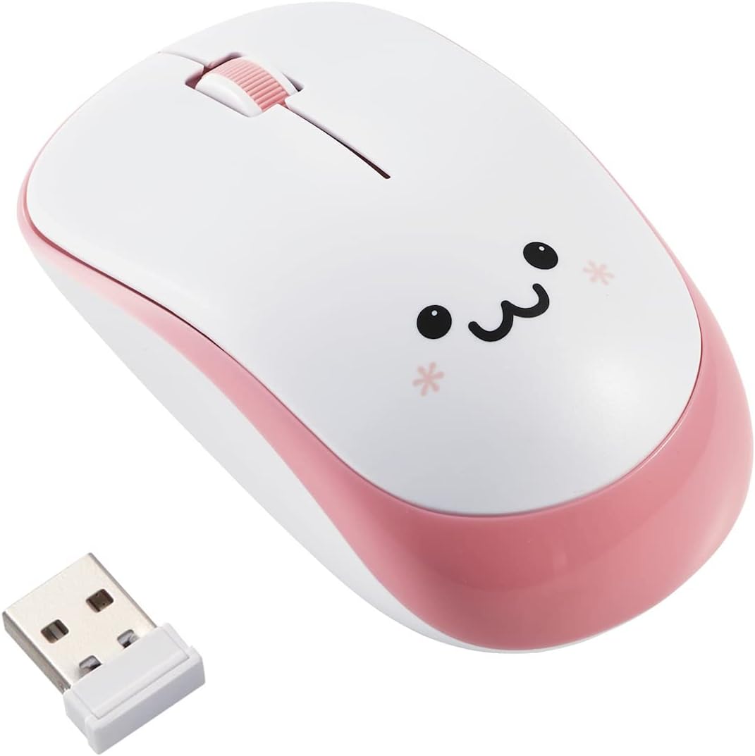 ELECOM 2.4G Wireless, Portable Mobile Smiley-Face Mouse