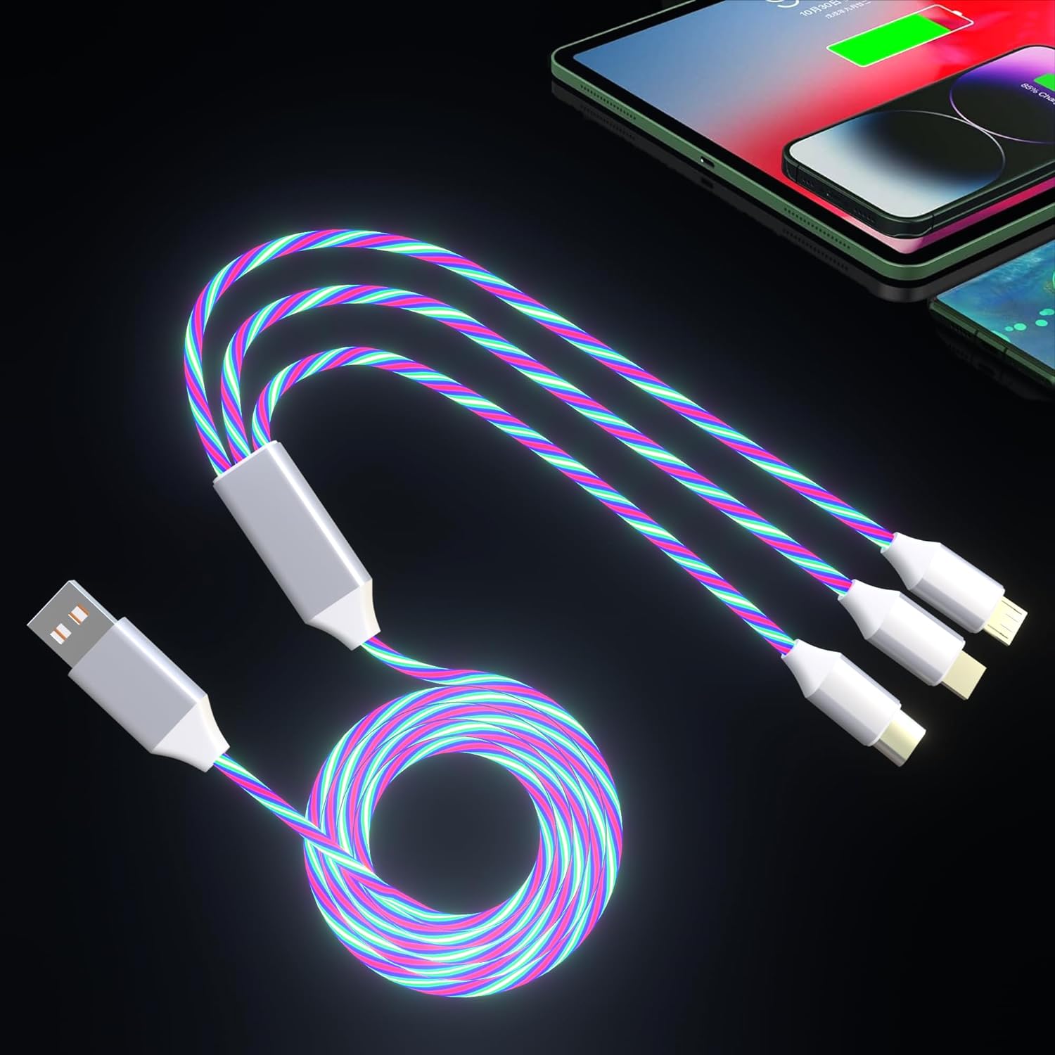 Opligevo 3 in 1 Led Charging Cable 66w Light
