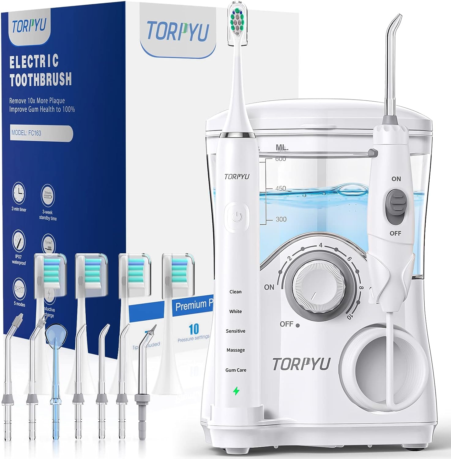 All-in-One Water Flosser & Ultrasonic Toothbrush Combo