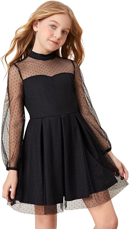 SOLY HUX Girl’s Contrast Mesh Long Sleeve