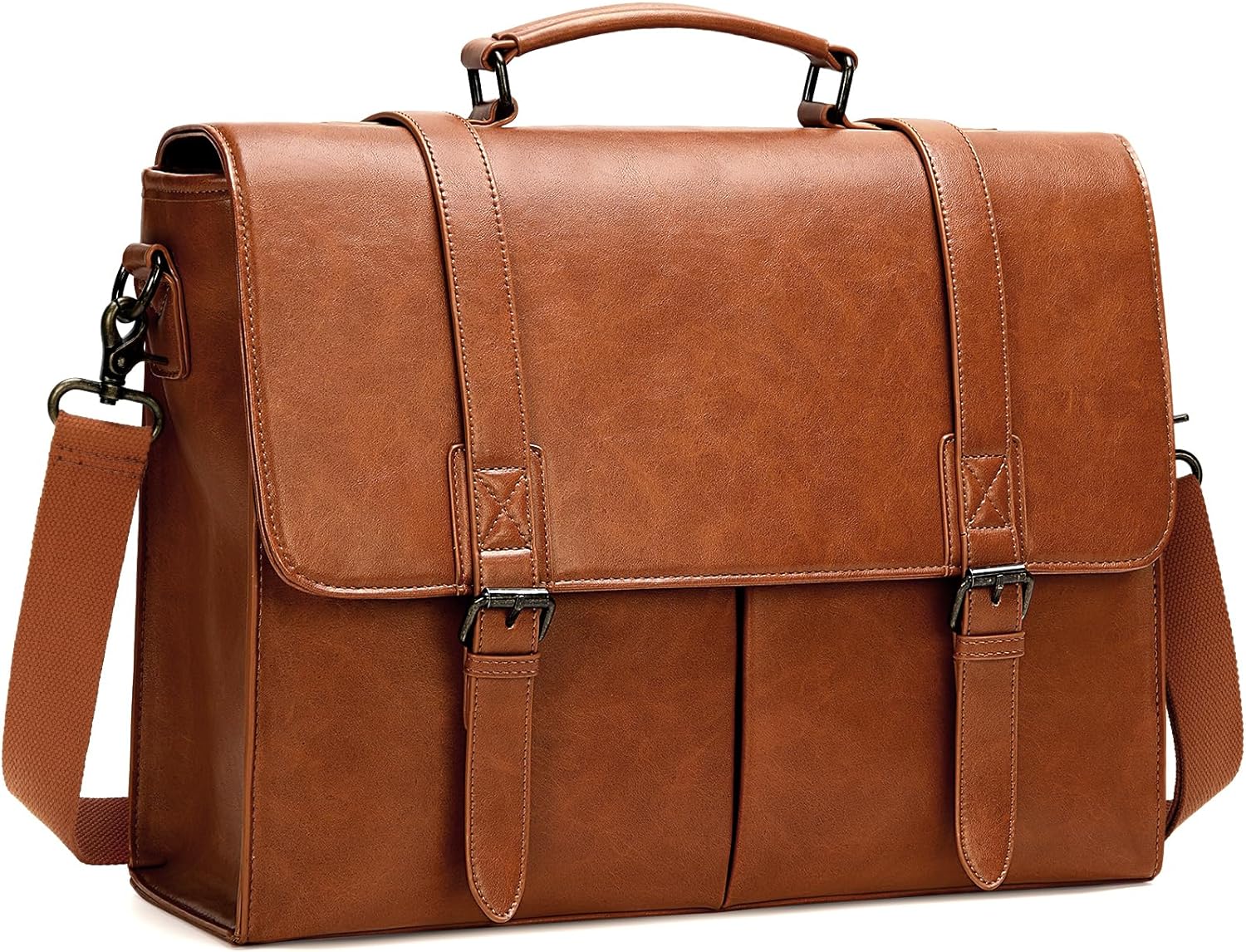 Messenger Bag for Men 15.6 Inch Vintage Leather Briefcase Waterproof Laptop Bag