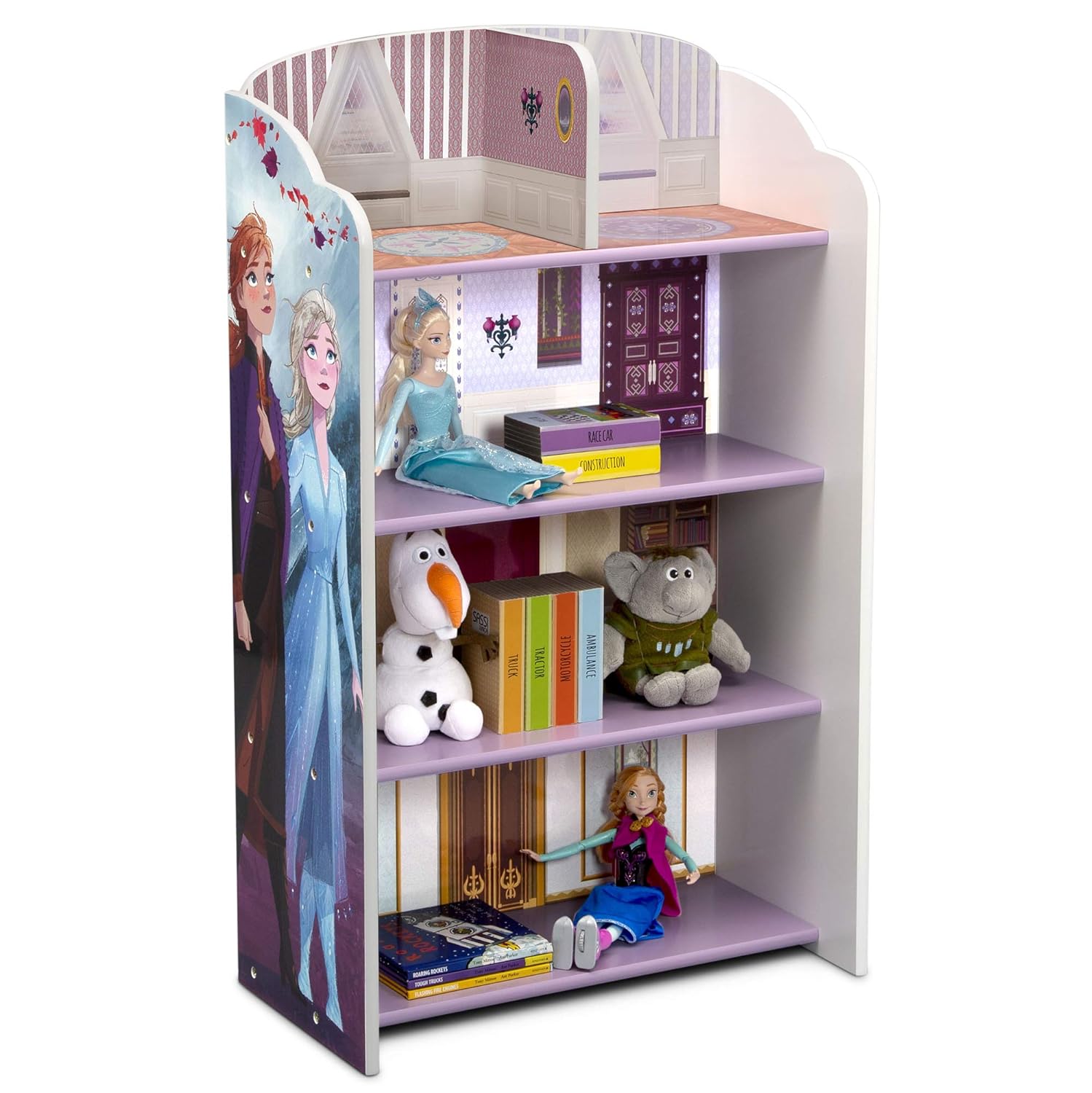 Delta Children Wooden Playhouse 4-Shelf Bookcase for Kids