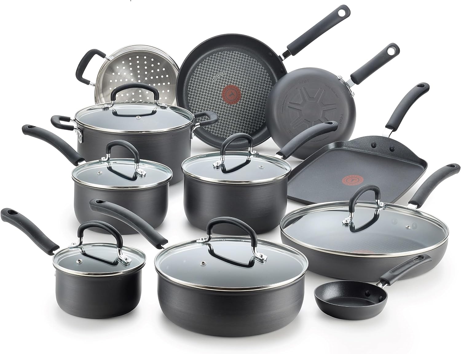 T-fal Ultimate Hard Anodized Nonstick Cookware Set 17 Piece Oven Safe 400F
