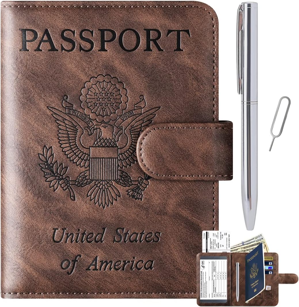 Passport Holder Cover Wallet Travel Essentials Leather Travel Wallet