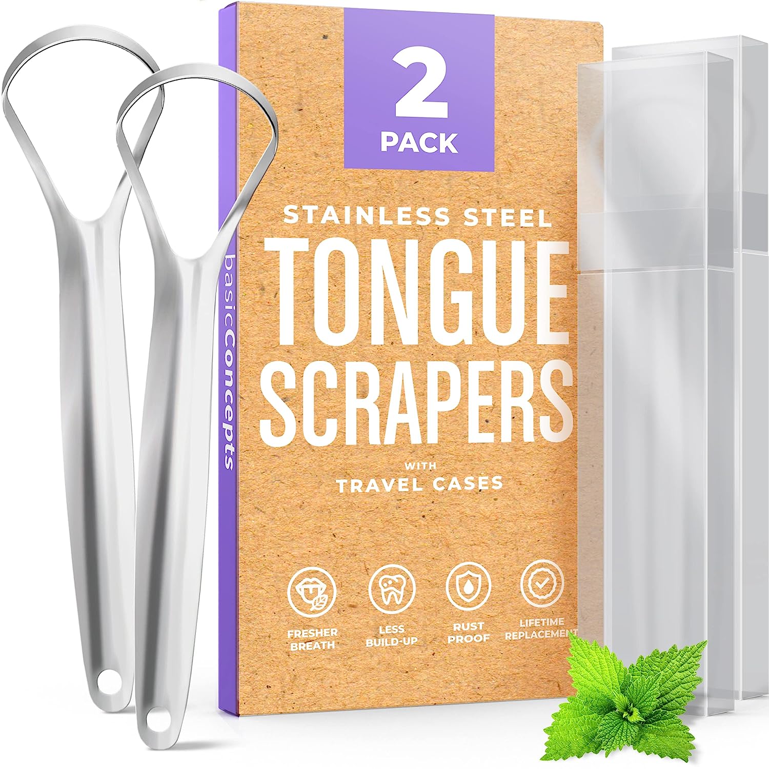 BASIC CONCEPTS Tongue Scraper for Adults