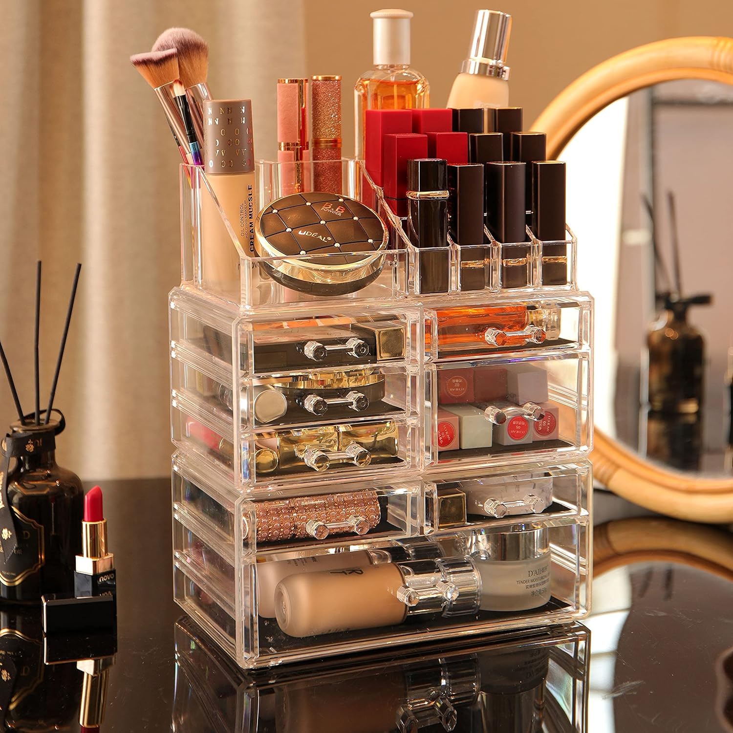Large Clear Makeup Organizer Skin Care Cosmetic Display Cases