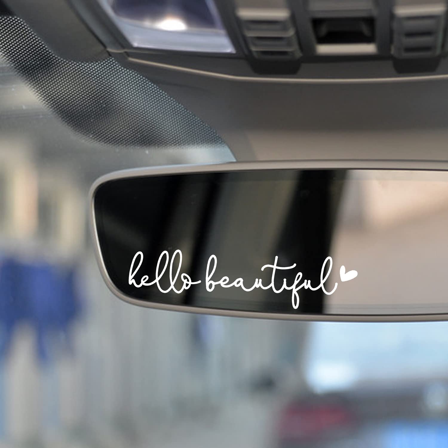 3x Hello Beautiful Rearview Mirror Decal