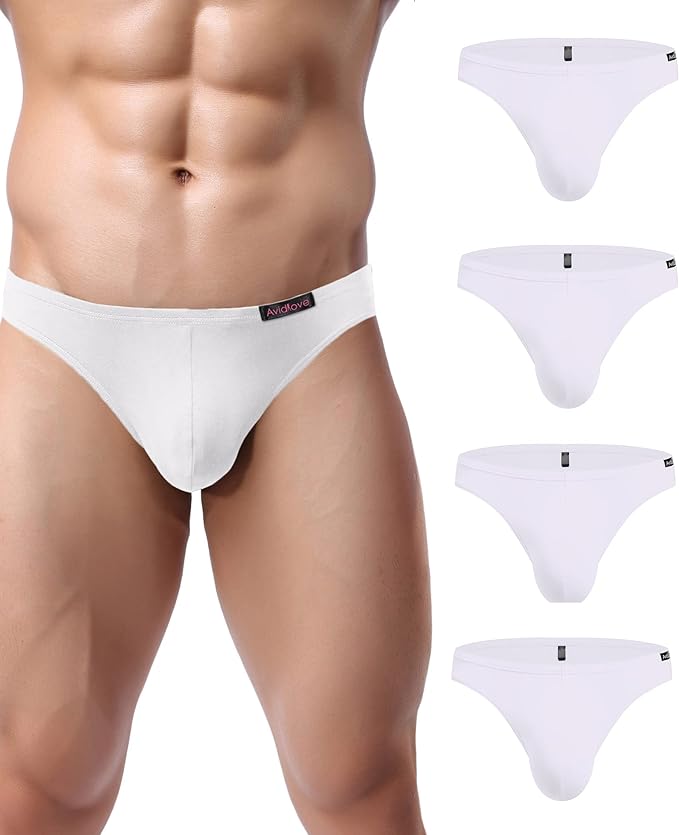 Avidlove Mens Bikini Underwear Low Rise Briefs Microfiber Underpants 4 Pack