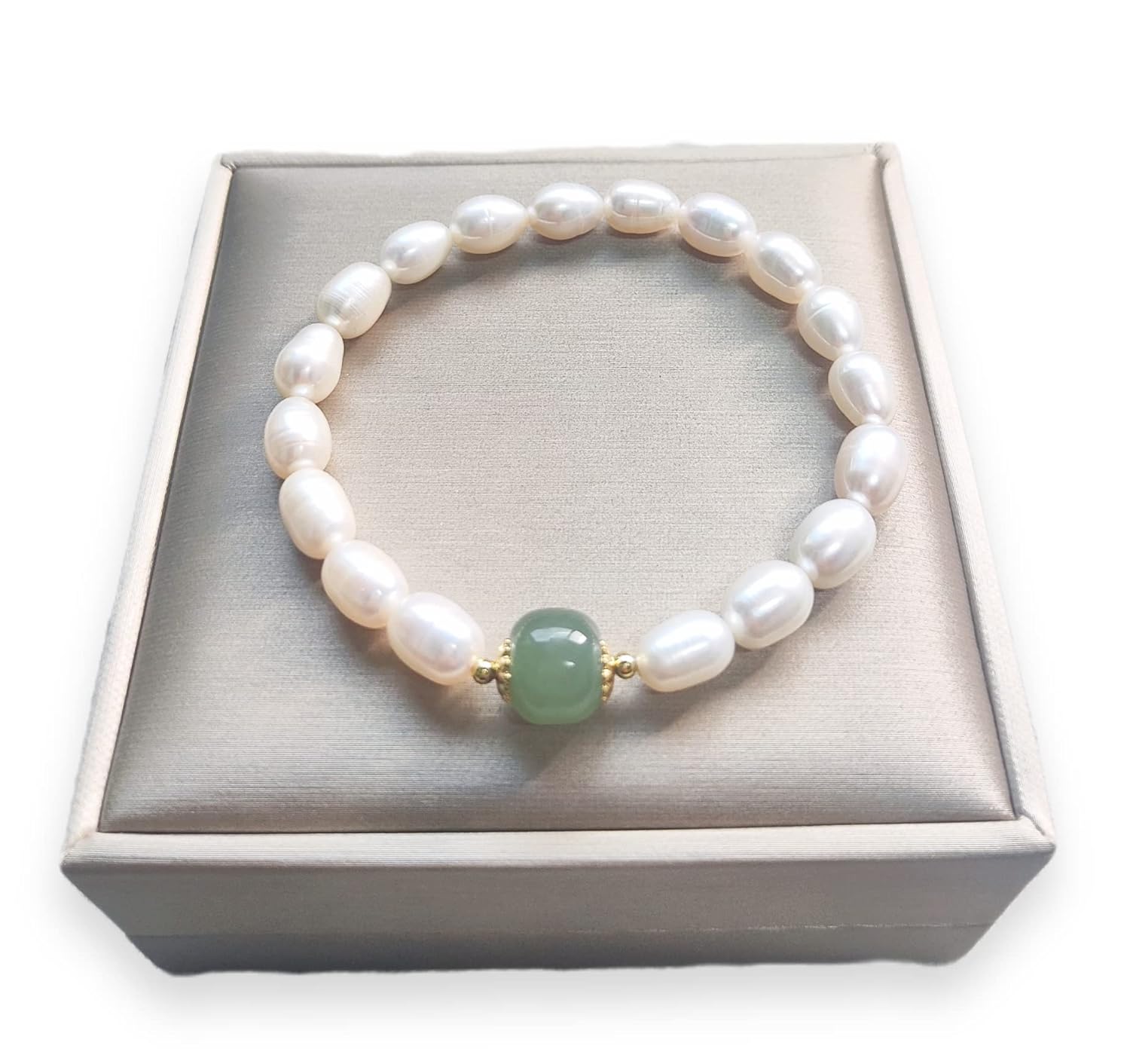 Green Jade Pearl Bracelet for Women