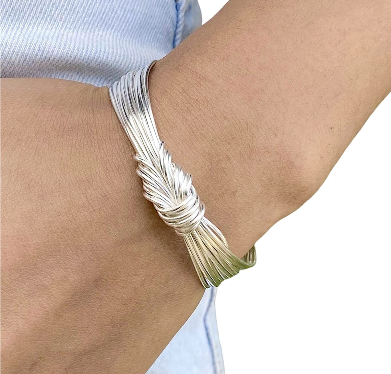 Handmade Sterling Silver Knot Cuff Bracelet