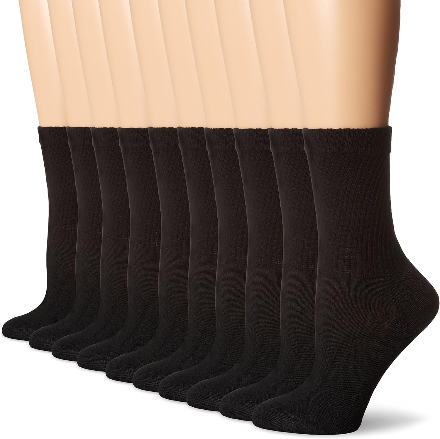Hanes Women’s Value, Crew Soft Moisture-Wicking Socks,