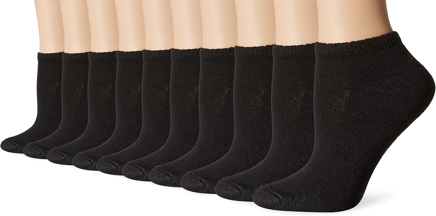 Hanes Women’s Value, Low Cut Soft Moisture-Wicking Socks