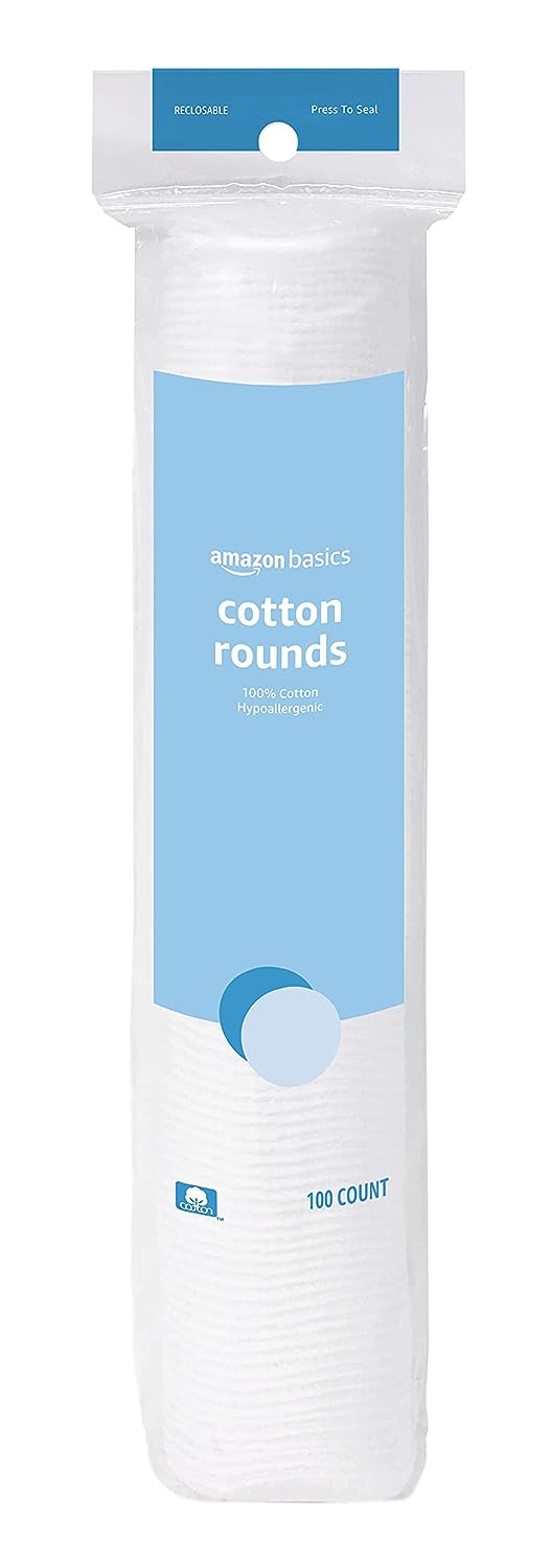 Amazon Basics Hypoallergenic 100% Cotton Rounds