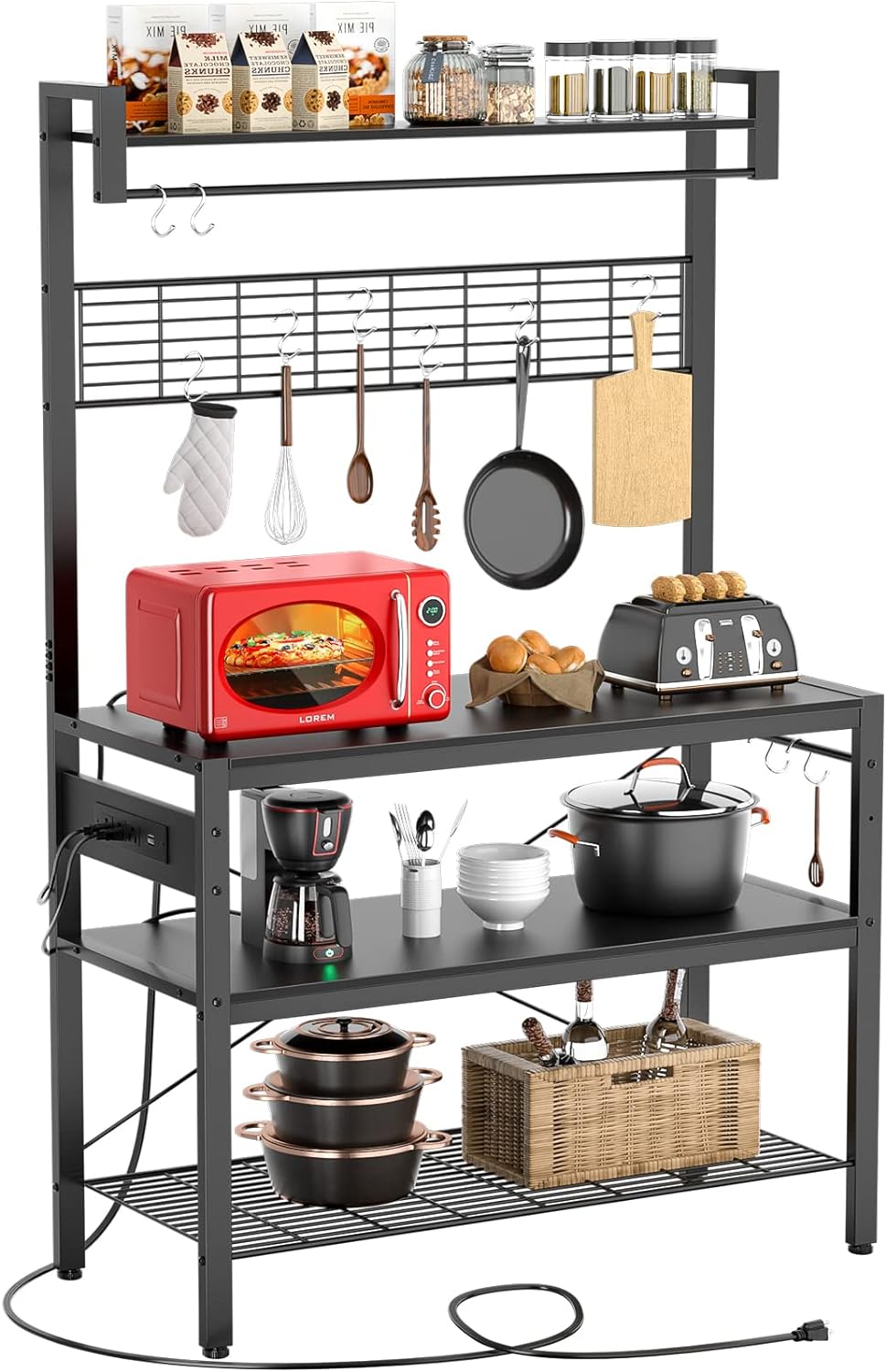 Bakers Rack with Power Outlet