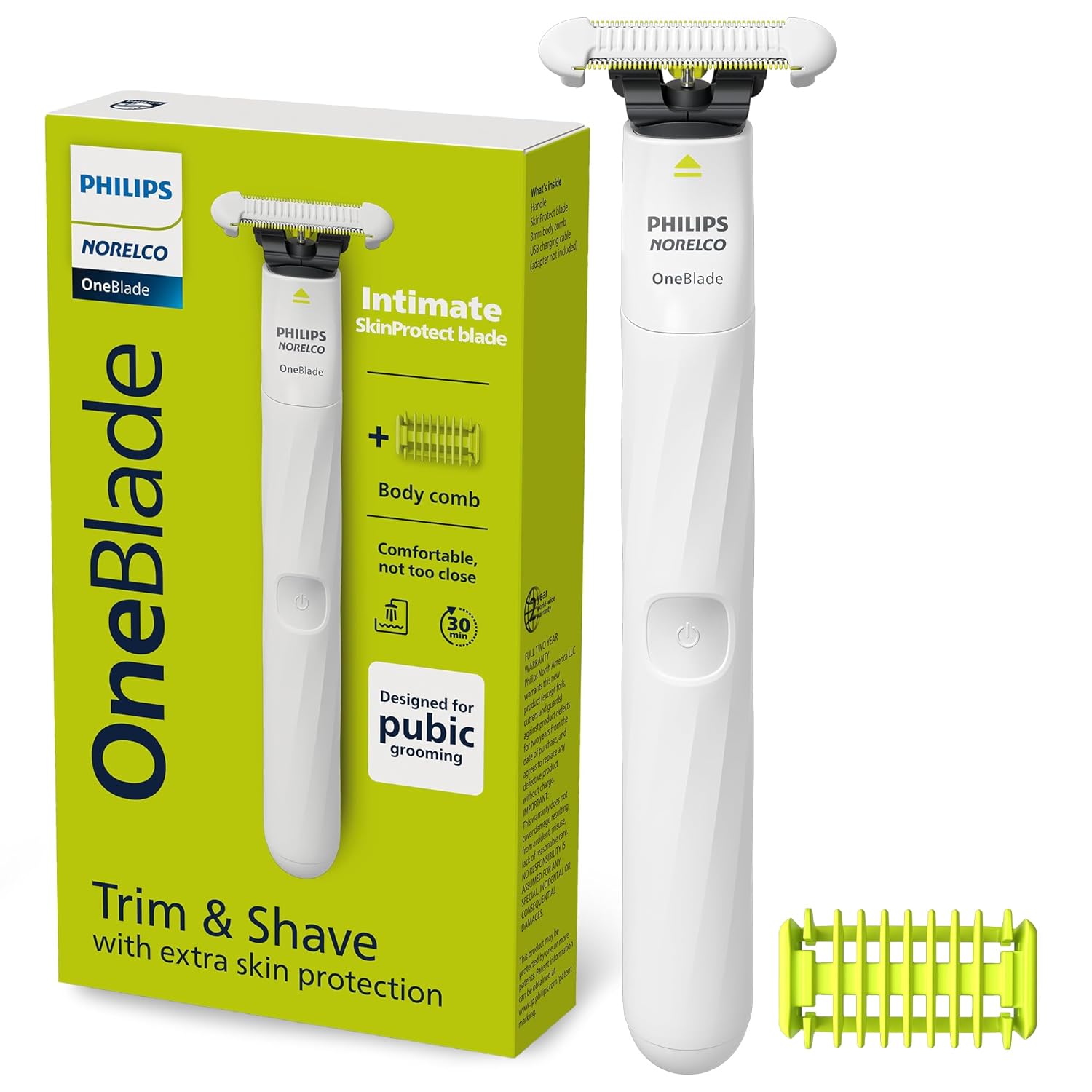 Philips Norelco OneBlade Unisex Intimate Pubic & Personal Body Groomer