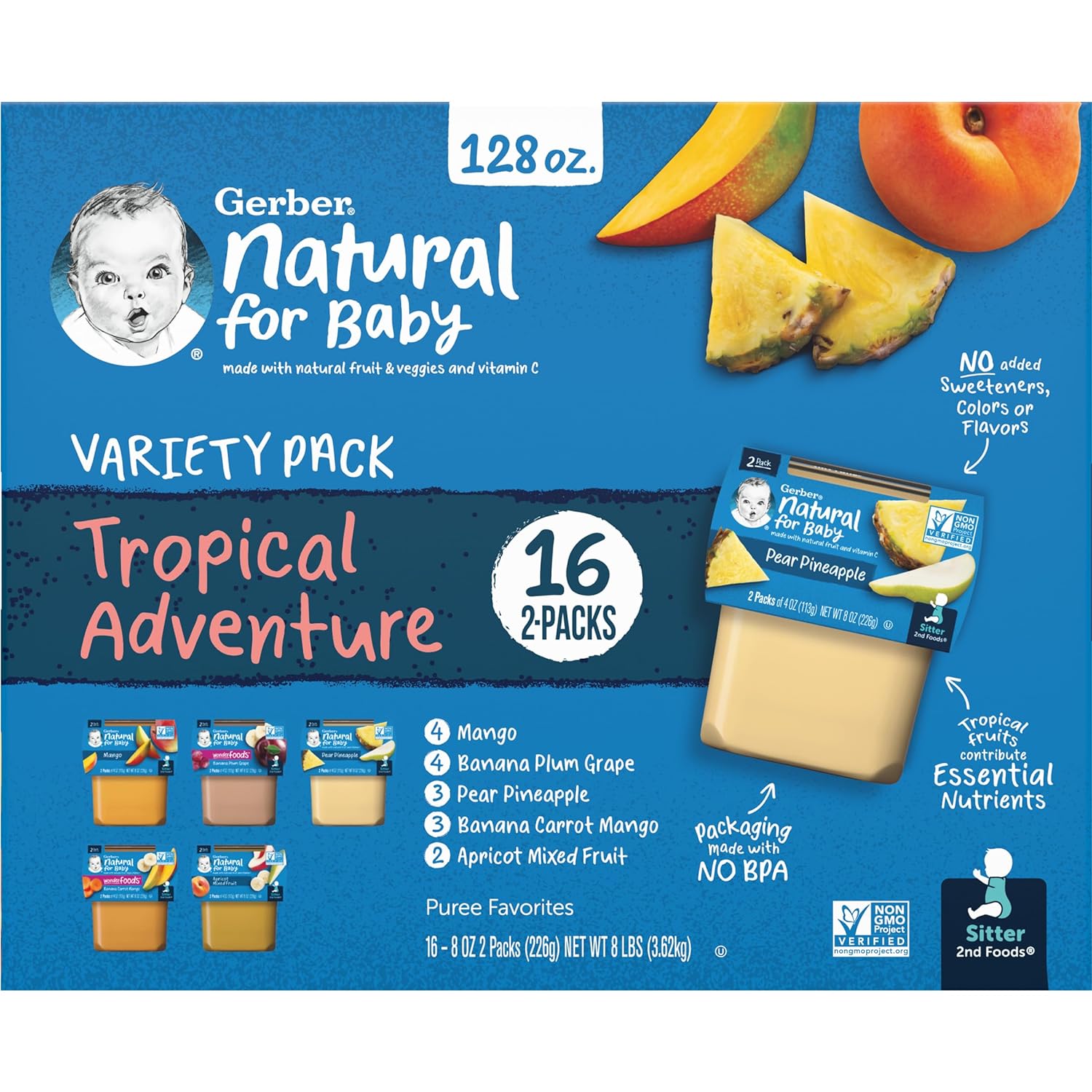 Gerber 2nd Foods Natural for Baby Tropical Adventure Baby Food