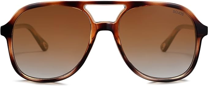 SOJOS Retro Polarized Aviator Sunglasses for Women Men