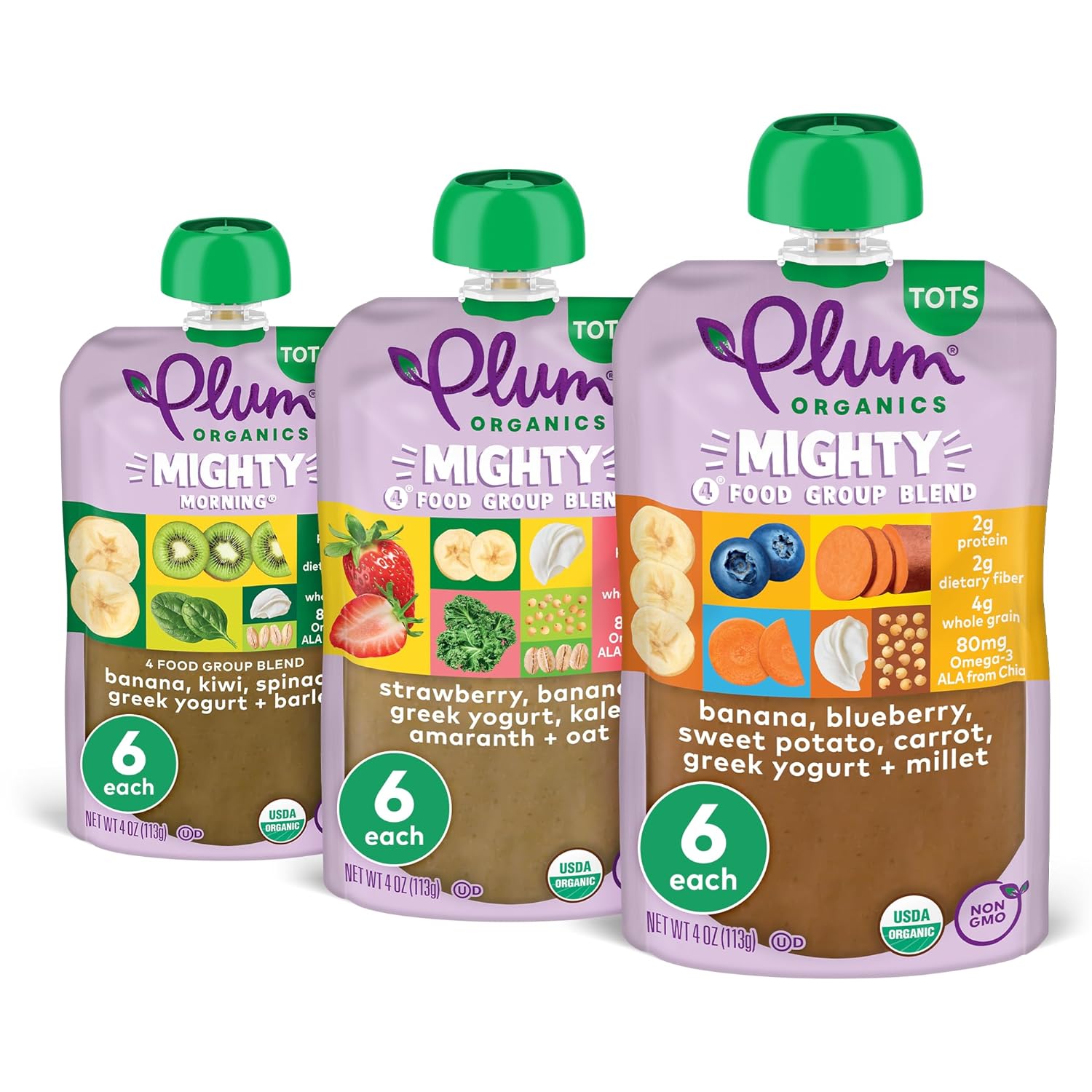 Plum Organics Mighty 4 and Mighty Morning Organic Toddler Food