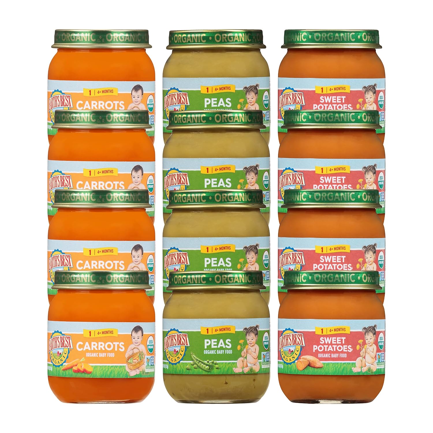Earth’s Best Organic Baby Food Jars, Stage 1 Vegetable Puree